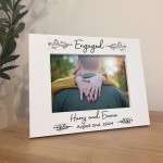 ENGAGEMENT Gift For Couple Oak Photo Frame ENGAGED Couple Gifts 