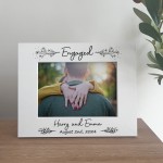 ENGAGEMENT Gift For Couple Oak Photo Frame ENGAGED Couple Gifts 
