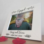 ENGAGEMENT Gift For Couple Oak Photo Frame ENGAGED Couple Gifts 