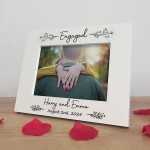 ENGAGEMENT Gift For Couple Oak Photo Frame ENGAGED Couple Gifts 