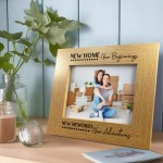 NEW HOME New Beginnings Gift For NEW HOME Oak Photo Frame