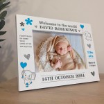 Baby Photo Frame Personalised Gift For Baby Boy New Baby Gift