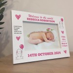 Baby Gift Photo Frame Personalised Gift For Baby Girl New Baby