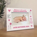 Baby Gift Photo Frame Personalised Gift For Baby Girl New Baby