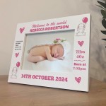 Baby Gift Photo Frame Personalised Gift For Baby Girl New Baby