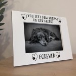 Dog Memorial White Photo Frame Paw Prints On Our Hearts Forever