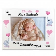 Personalised Baby Gift Photo Frame Birth Details Nursery Decor