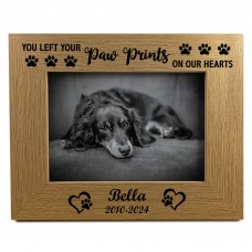 DOG MEMORIAL GIFTS Sympathy Gifts for Loss of Dog Paw Prints 7x5