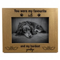 Keepsake Memorial Photo Frame For Dog Puppy Pet Hardest Goodbye