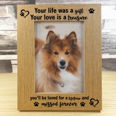 Dog Puppy Memorial Photo Frame Your Life Was A Gift Dog Pet Loss