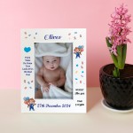 Beautiful Baby Boy Picture Frame With Birth Details Personalised