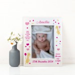 Nursery Picture Frames Baby Girl Birth Details Personalised 7x5