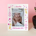 Nursery Picture Frames Baby Girl Birth Details Personalised 7x5