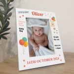 Photo Frame For Baby Boy Girl Birth Details Personalised Gift