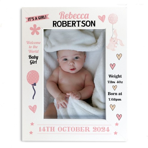 Nursery Picture Frame For Baby Girl Photo Frame Personalised