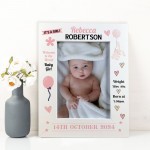 Nursery Picture Frame For Baby Girl Photo Frame Personalised