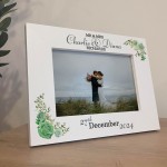 Mr & Mrs Gift Wedding Photo Frame Gift Floral Personalised