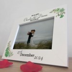Mr & Mrs Gift Wedding Photo Frame Gift Floral Personalised