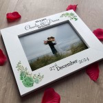 Mr & Mrs Gift Wedding Photo Frame Gift Floral Personalised