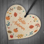 HELLO AUTUMN Sign Autumn Sign Novelty Autumn Accessories Heart