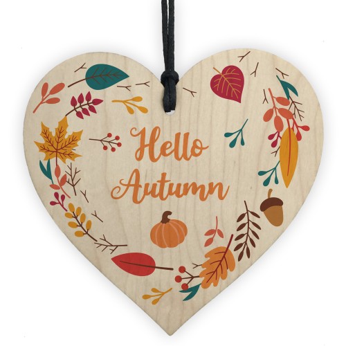 Hello Autumn Sign Hello Autumn Gifts Autumn House Decor