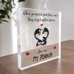 Anniversary Wedding Gift for Him And Her MY PENGUIN Plaque
