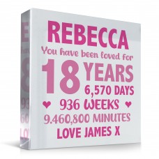 Personalised Freestanding Block 18th Birthday Gift For Daughter