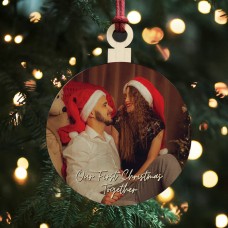 Personalised Christmas Tree Decoration with Photo 1st Christmas