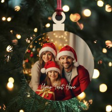 Personalised Christmas Tree Decoration with Photo Family Bauble