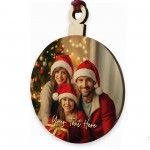 Personalised Christmas Tree Decoration with Photo Family Bauble