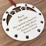 Personalised Dog Memorial Tree Bauble Engraved Pet Loss Gifts