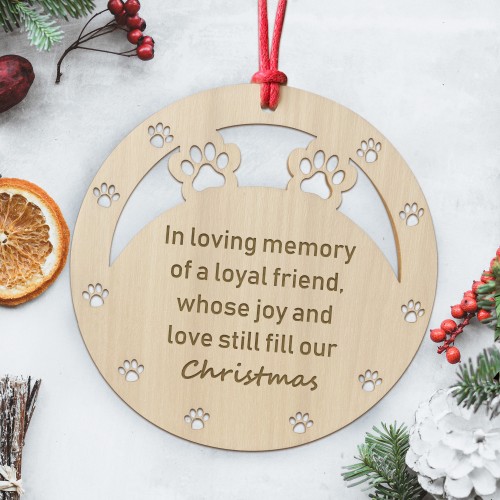 Pet Memorial In Loving Memory Christmas Tree Bauble Decorations
