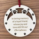 Pet Memorial In Loving Memory Christmas Tree Bauble Decorations