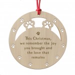 Dog Memorial Bauble Wooden Engraved Tree Decorations For Pets
