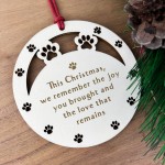 Dog Memorial Bauble Wooden Engraved Tree Decorations For Pets