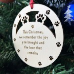 Dog Memorial Bauble Wooden Engraved Tree Decorations For Pets
