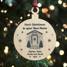 1st Christmas In Your New Home Personalised Wooden Bauble