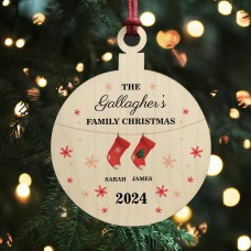 Personalised Christmas Decoration For Family of 2 Ornament