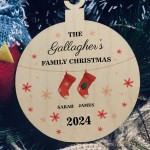 Personalised Christmas Decoration For Family of 2 Ornament