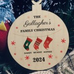Personalised Christmas Decoration For Family of 3 Ornament