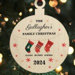 Personalised Christmas Decoration For Family of 3 Ornament