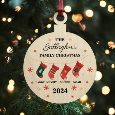 Personalised Christmas Decoration For Family of 4 Ornament