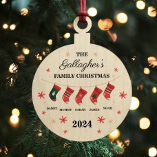 Personalised Christmas Decoration For Family of 5 Ornament