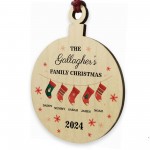 Personalised Christmas Decoration For Family of 5 Ornament