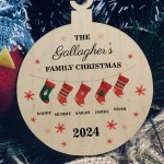 Personalised Christmas Decoration For Family of 5 Ornament