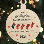 Personalised Christmas Decoration For Family of 5 Ornament
