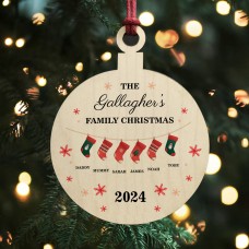 Personalised Christmas Decoration For Family of 6 Ornament