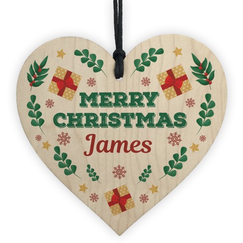 Personalised Merry Christmas Heart Gift For Friends Family