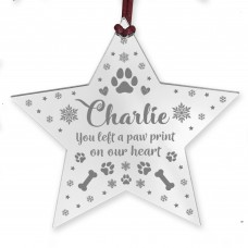 Personalised Dog Memorial Star Christmas Ornaments Pet Gift