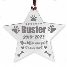 Personalised Pet Memorial Christmas Tree Bauble Decoration Star
